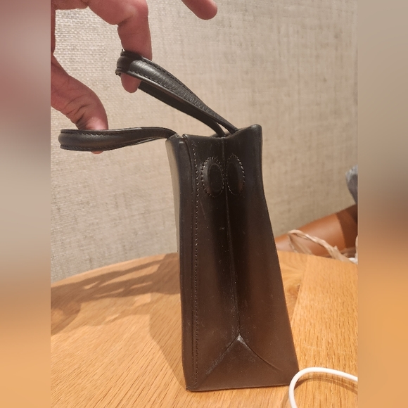 Mini Box Black Leather Handbag - Picture 4 of 5